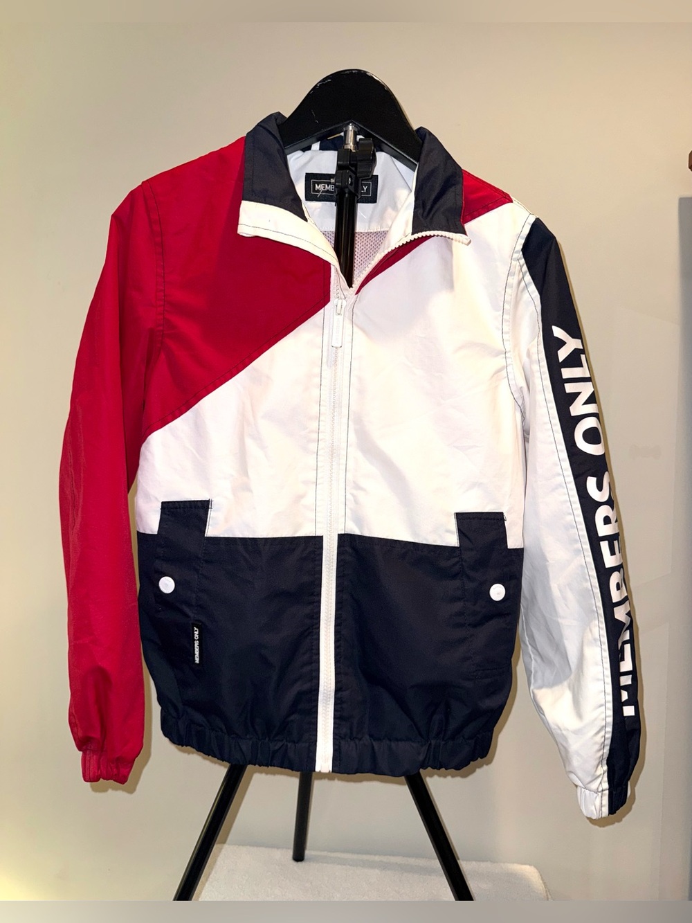 Members Only Naitical Colorblock Windbreaker Jacket, size 10/12, EUC